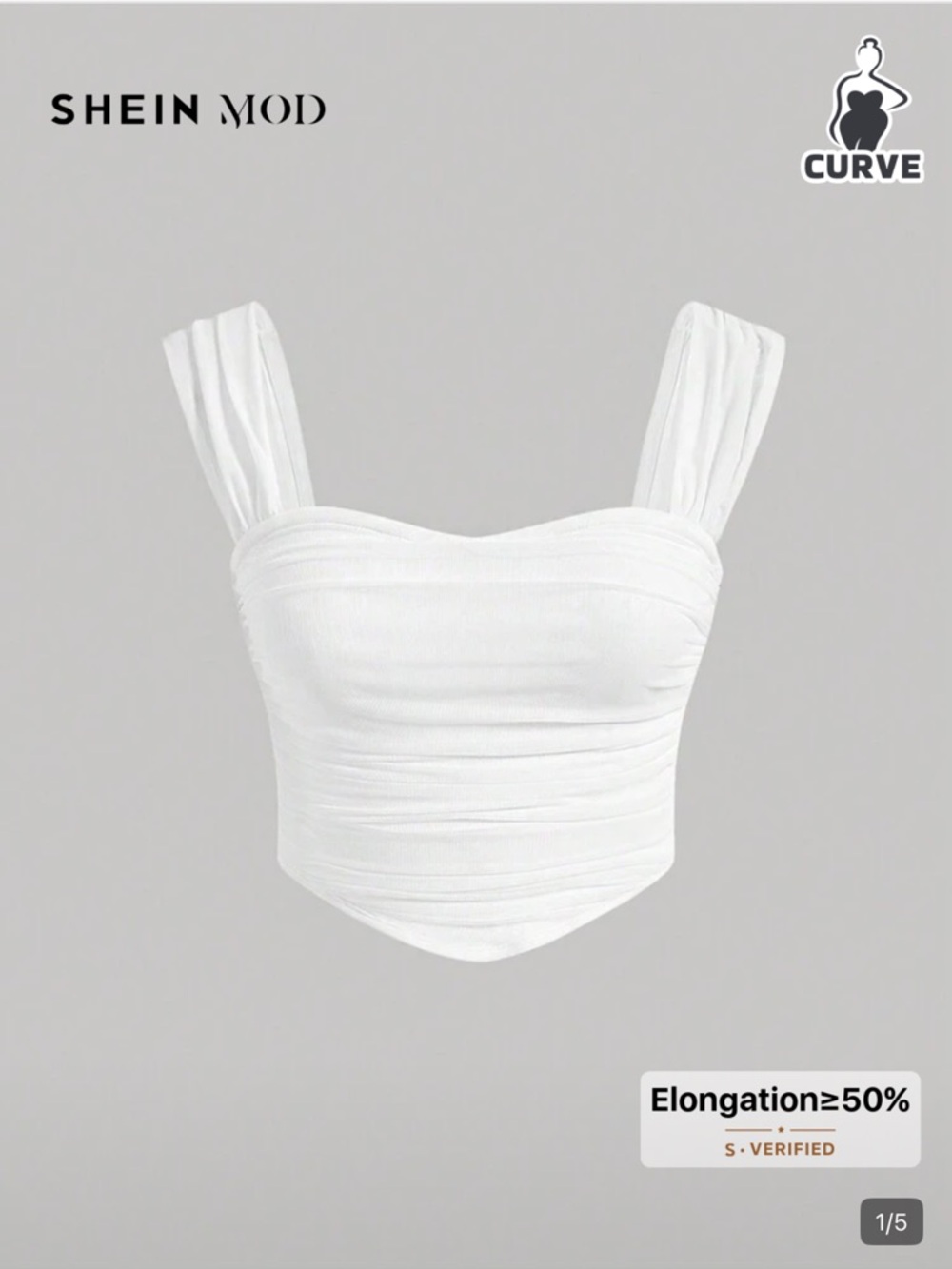White Ruched Sweetheart Crop Top